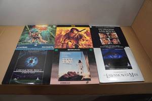 lot 105 image: 6 Laser Videodiscs - Husbands and Wives, Lawnmower Man, Body Heat