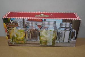 lot 153 image: Country Chic 4-Piece Glass Mug Set - 17oz