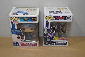 lot 161 image: 2 Funko POP Vinyl Figures - Etta Candy & Black Panther