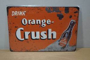 lot 183 image: Novelty Metal Sign - Orange Crush