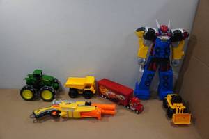 lot 216 image: Assorted Toys - Transformers, Cars, Tractors, Nerf