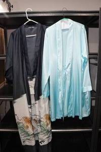 lot 236 image: Vintage Ichiban Tiger Kimono and Blue Silk Robe - One Size