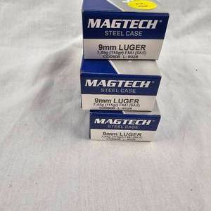 lot 27 image: Magtech 9MM FMJ, Lot of 3 Boxes