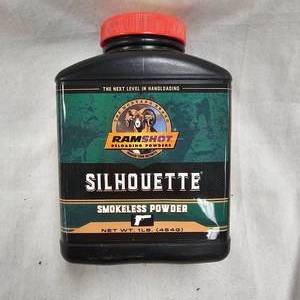 lot 39 image: Ramshot Silhuette Pistol Powder 1lb Jug, New