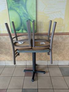 COMMERCIAL RESTAURANT DINING TABLE & CHAIR SET TAN