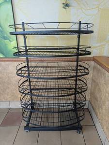 COMMERCIAL RESTAURANT ROLLING METAL 6 TIER DISPLAY RACK
