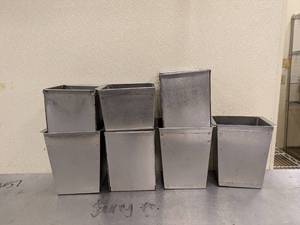 lot 53 image: 7 STAINLESS STEEL STORAGE CONTAINERS