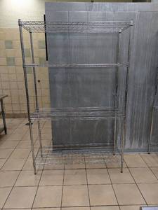 lot 40 image: METRO STAINLESS STEEL 4-TIER METAL SHELVING