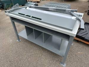 lot 45 image: Heavy-Duty Metal Work Table 72 in x 35 in wShelf