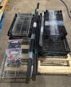 lot 65 image: ULINE Wire Shelving Sections  Assorted Sizes
