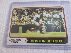 lot 15 image: 1974 Topps Carlton Fisk Card...