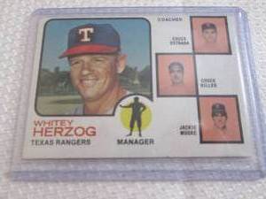 lot 41 image: 1973 Topps Whitey Herzog Card...
