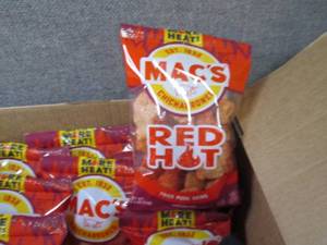 lot 108 image: 12- 2.5 oz Macs Red Hot Chicharron...