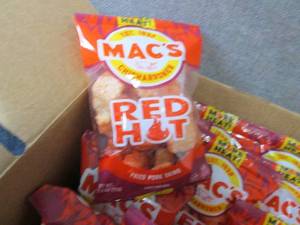 lot 109 image: 12- 2.5 oz Macs Red Hot Chicharron...