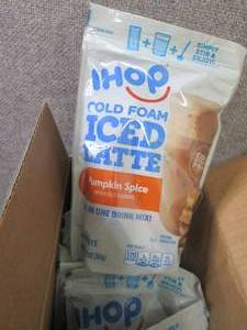 lot 169 image: 6- 6 pks IHop Cold Foam Pumpkin Spi...