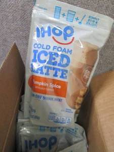 lot 173 image: 6- 6 pks IHop Cold Foam Pumpkin Spi...