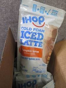 lot 174 image: 6- 6 pks IHop Cold Foam Pumpkin Spi...