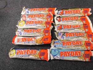 lot 213 image: 12- 3.4 oz Assorted Payday Bars...