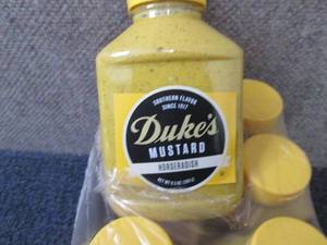 lot 259 image: 6- 9.5 oz Dukes Horseradish Mustar...