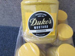 lot 260 image: 6- 9.5 oz Dukes Horseradish Mustar...