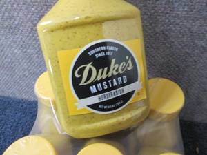 lot 261 image: 6- 9.5 oz Dukes Horseradish Mustar...