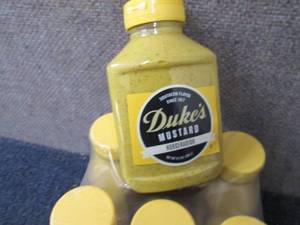 lot 263 image: 6- 9.5 oz Dukes Horseradish Mustar...
