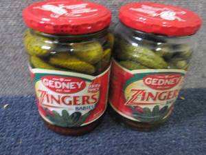 lot 323 image: 2- 24 oz Gedney Zingers Dill Babies...