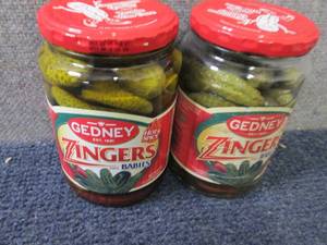 lot 325 image: 2- 24 oz Gedney Zingers Dill Babies...