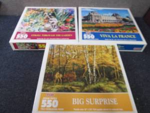 lot 397 image: 3- 550 pc Hoyle Jigsaw Puzzles...