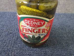 lot 271 image: 2- 24 oz Gedney Zingers Dill Babies...