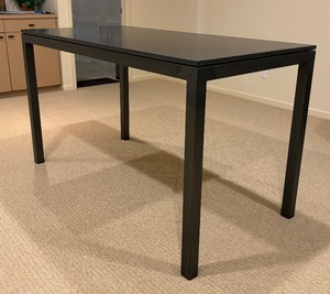 lot 11 image: Parsons Base with Honed Mesabi Black Marble Top Table