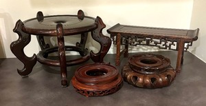 lot 41 image: Variety of Decorative Wooden Asian Style Stands