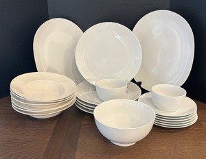 lot 59 image: White Plates, Bowls and Serving Platters by World Market and Martha Stewart