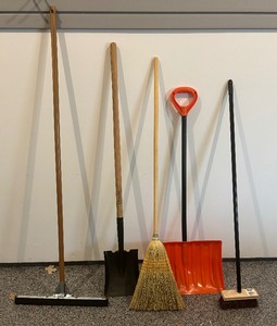 lot 93 image: Helpful Brooms, Shovels and Squeegee