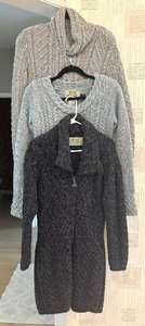 lot 99 image: Three Neutral Colored Aran Sweater Company Size Small Sweaters