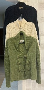lot 131A image: Black, Green and Cream Size Small Sweaters by Aran Sweater Company
