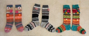 lot 75A image: There Pairs of Fun and Colorful Socks
