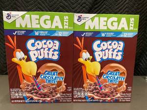 lot 7 image: 2 Boxes of Cocoa Puffs Chocolate Cereal Mega Size