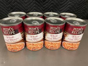lot 9 image: Lot of 9 Cans Moms Recipe Pork and Beans in Tomato Sauce 15 oz