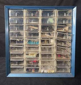 lot 24 image: Sewing Accessories Organizer with Buttons and Hooks
