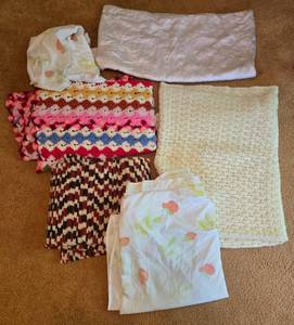 lot 59 image: Collection of Handcrafted and Floral Pattern Blankets