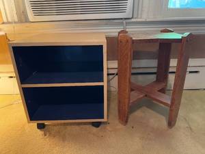 lot 74 image: Pair of Side Tables with Storage and Wood Construction