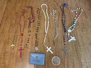 lot 99 image: Collection of Assorted Rosaries and Cross Necklaces