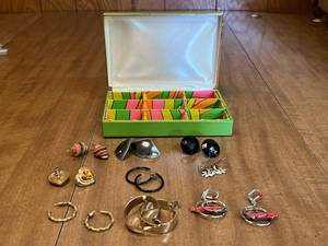 lot 102 image: Collection of Assorted Earrings with Decorative Storage Box