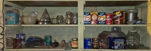lot 138 image: Assorted Kitchen and Canning Supplies with Vintage Coffee Tins