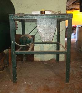 lot 144 image: Commercial-Grade Grain Mill with Electric Motor and Stand - untested