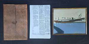 lot 202 image: Vintage Aviation Memorabilia Collection with Newspaper Clipping