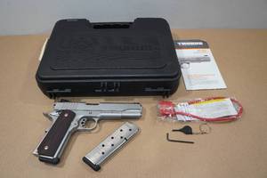 lot 15 image: Taurus PT1911 .45 ACP Stainless Steel Semi-Auto Pistol - 2 Magazines