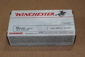 lot 162 image: 50 Winchester 9mm Luger 124 Gr FMJ Ammo