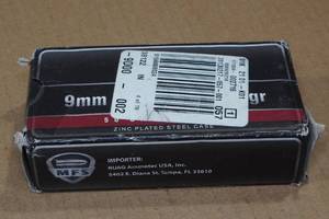 lot 163 image: 50 MFS 9mm Luger 115 Gr FMJ Ammo